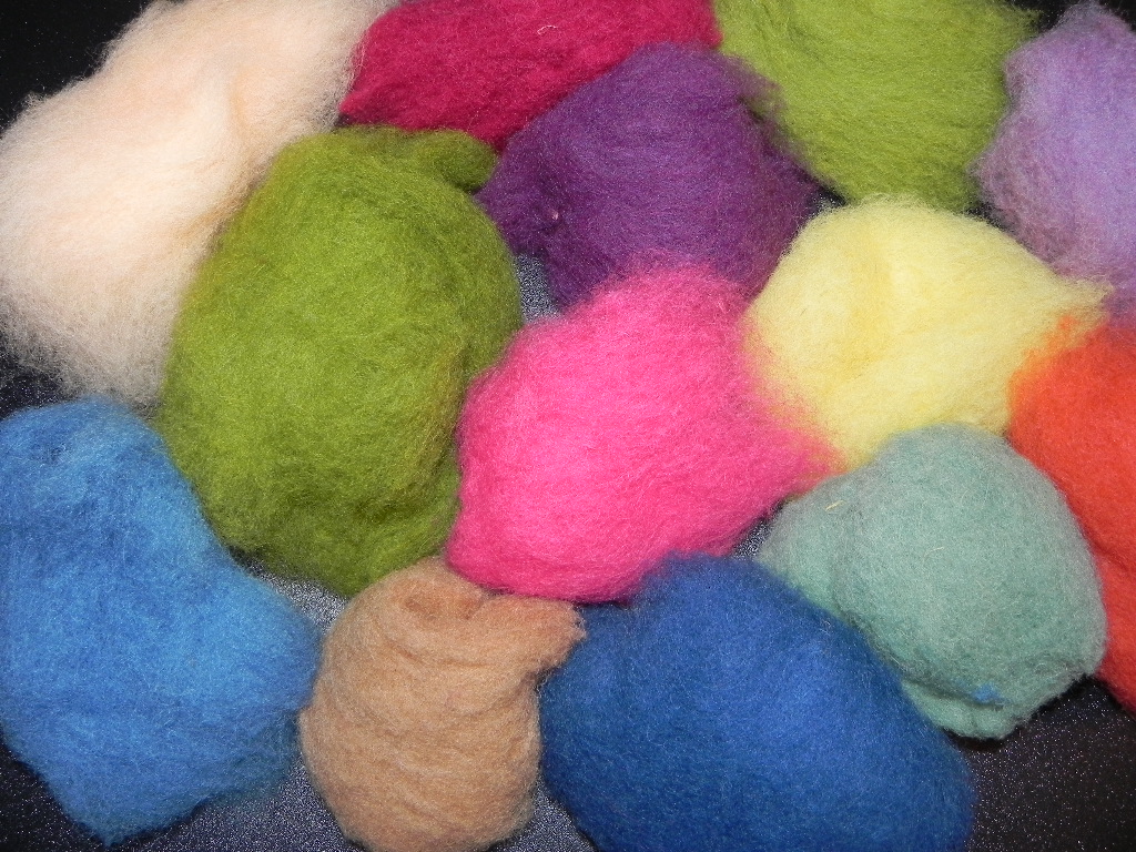 The Felting Source Bulk Wool 1 lb assorted colors